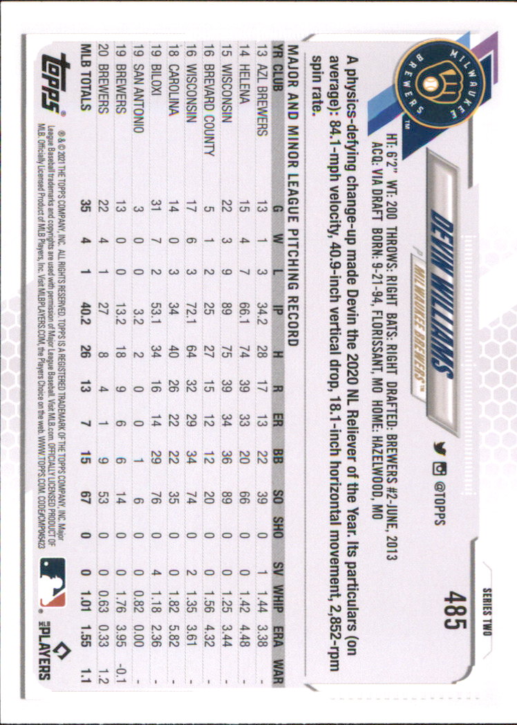 A7598- 2021 Topps Baseball Cards 251-500 +Rookies -You Pick- 15+ FREE US SHIP - Picture 421 of 449