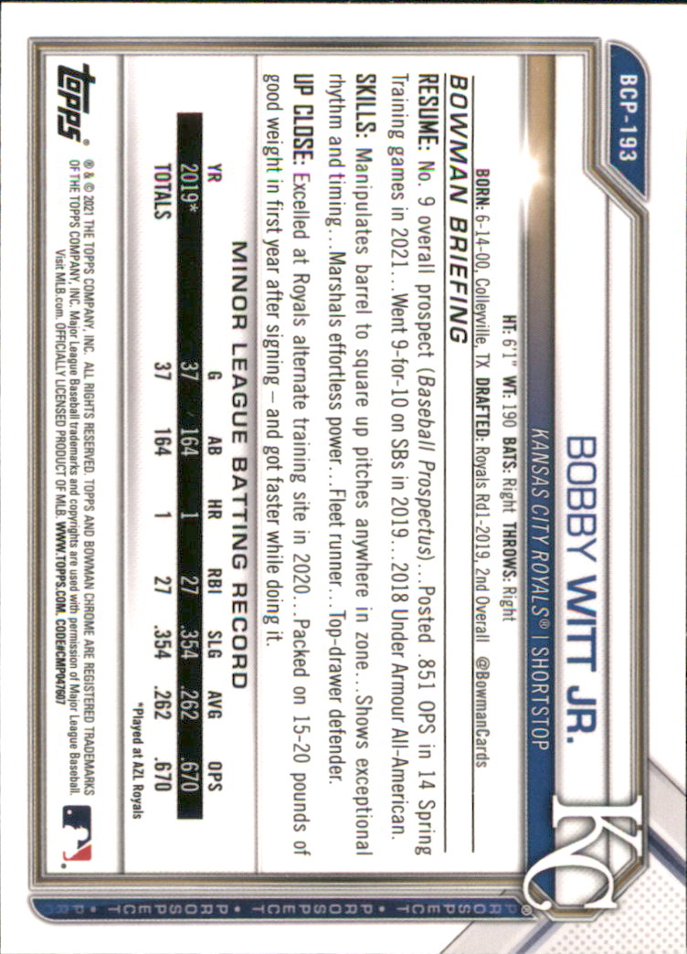 A9672- 2021 Bowman Chrome BB Assorted Insert Card1 -You Pick- 15+ FREE US SHIP - Picture 201 of 467