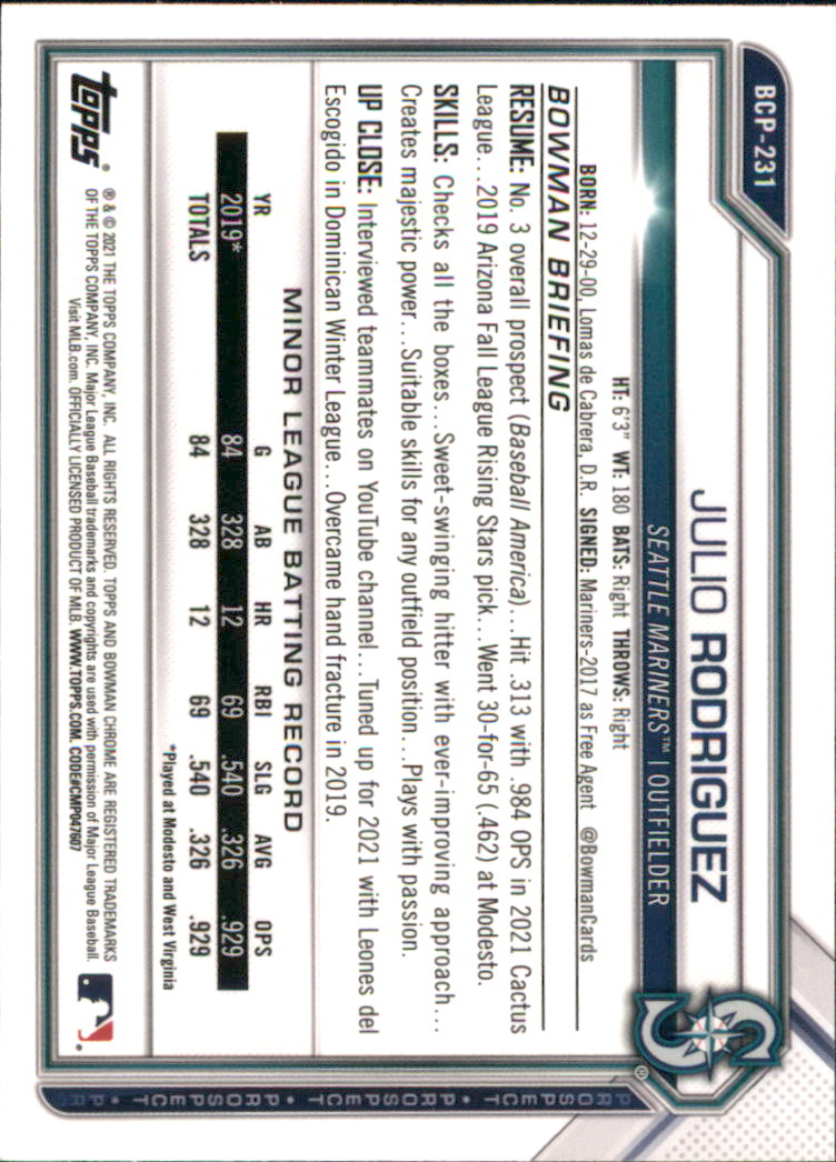 A9672- 2021 Bowman Chrome BB Assorted Insert Card1 -You Pick- 15+ FREE US SHIP - Picture 255 of 467
