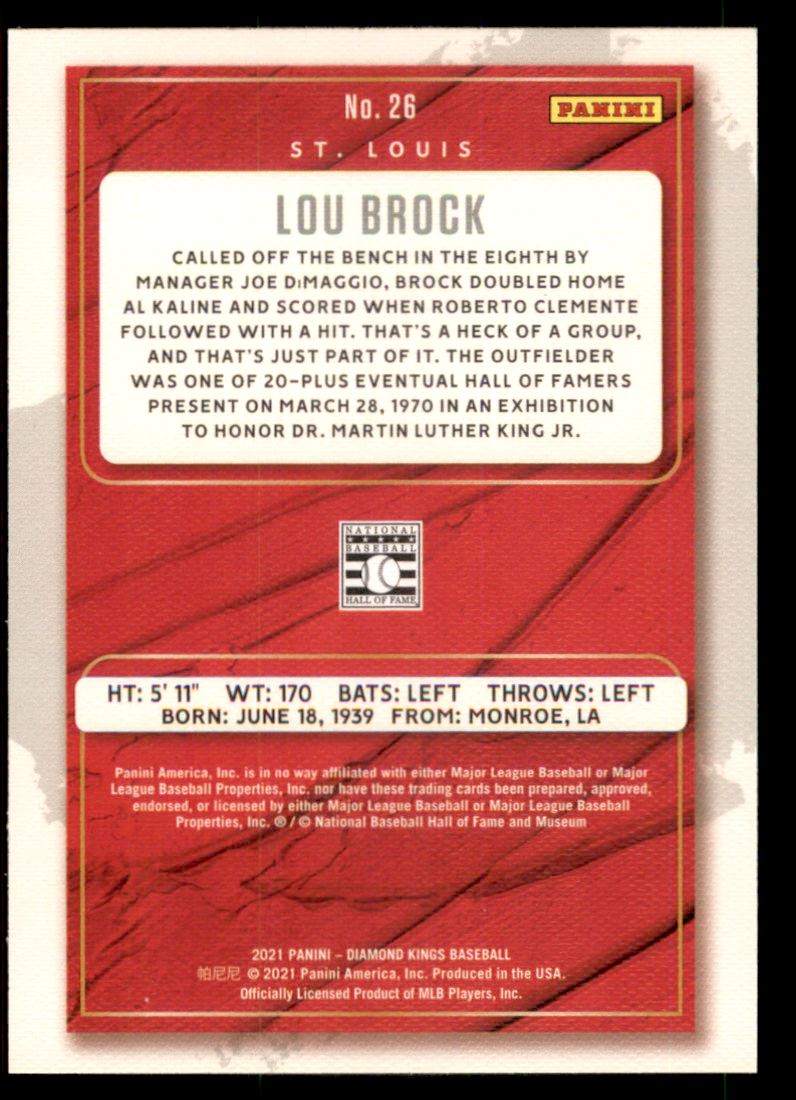 Lou Brock cards (1992-2024) Cardinals Cubs - You Choose