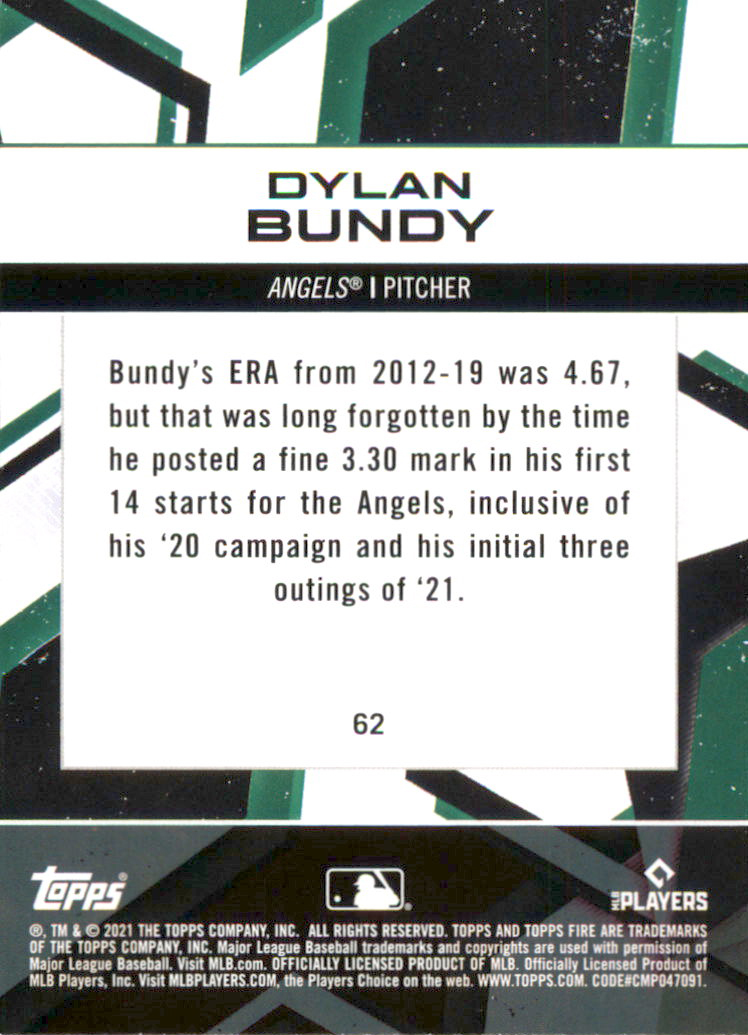 B0977- 2021 Topps Fire Baseball Cards #s 1-200 -You Pick- 15+ FREE US SHIP - Picture 47 of 149
