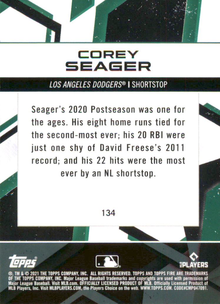 B0977- 2021 Topps Fire Baseball Cards #s 1-200 -You Pick- 15+ FREE US SHIP - Picture 95 of 149