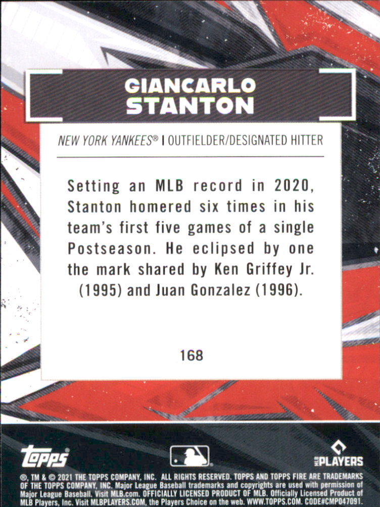 B0977- 2021 Topps Fire Baseball Cards #s 1-200 -You Pick- 15+ FREE US SHIP - Picture 125 of 149