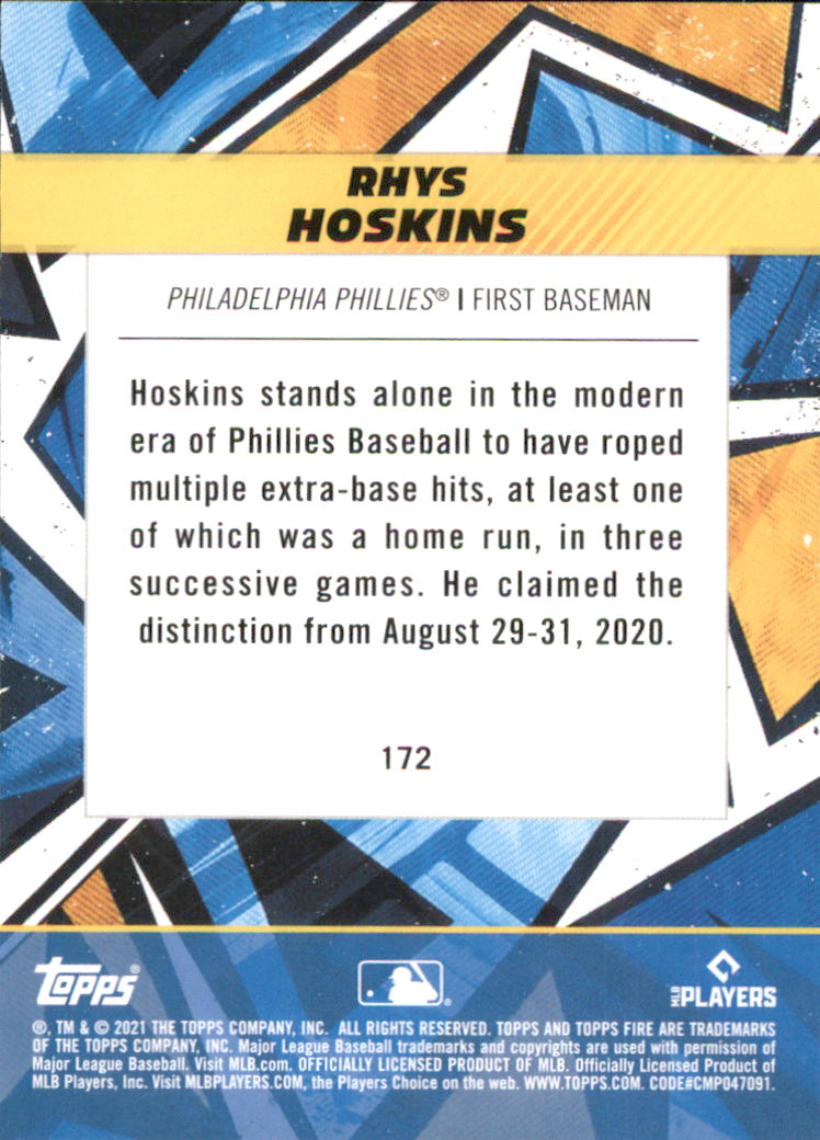 B0977- 2021 Topps Fire Baseball Cards #s 1-200 -You Pick- 15+ FREE US SHIP - Picture 127 of 149