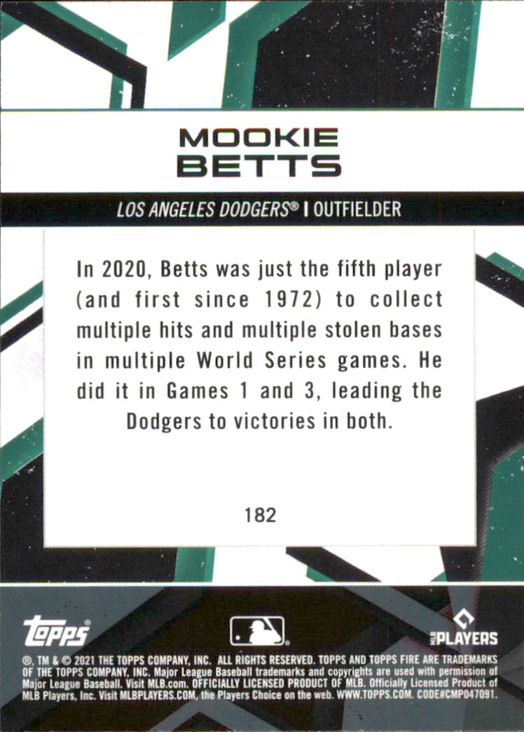 B0977- 2021 Topps Fire Baseball Cards #s 1-200 -You Pick- 15+ FREE US SHIP - Picture 133 of 149