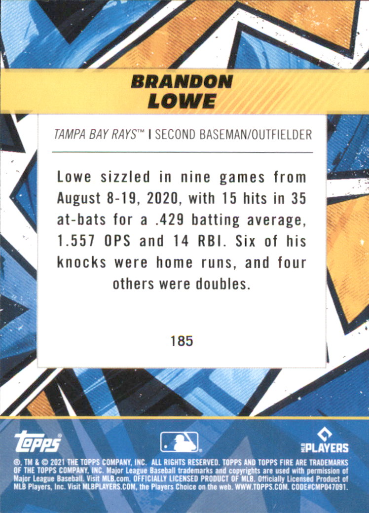 B0977- 2021 Topps Fire Baseball Cards #s 1-200 -You Pick- 15+ FREE US SHIP - Picture 137 of 149
