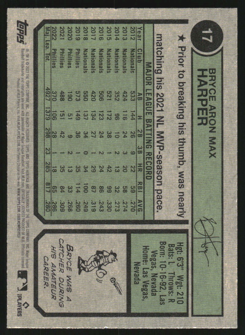 Bryce Harper cards (2013-2024) Nationals Phillies - You Choose