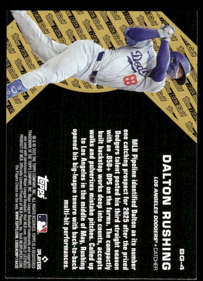 2025 Topps Update Black Gold #BG4 Dalton Rushing