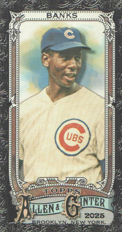 2025 Topps Allen and Ginter Mini Black Border #54 Ernie Banks