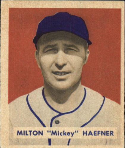 1949 Bowman #144 Mickey Haefner RC