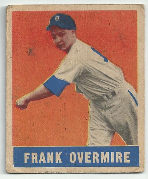 1949 Leaf #17 Frank Overmire RC