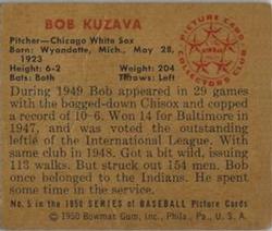 1950 Bowman #5 Bob Kuzava RC back image