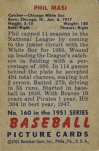 1951 Bowman #160 Phil Masi back image