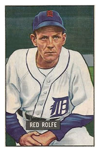 1951 Bowman #319 Red Rolfe MG