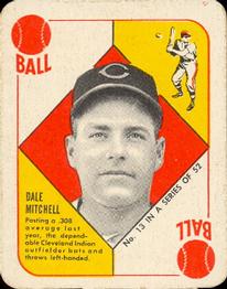 1951 Topps Red Backs #13 Dale Mitchell