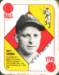 1951 Topps Red Backs #41 Whitey Lockman