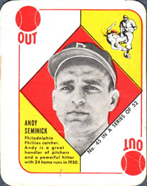 1951 Topps Red Backs #45 Andy Seminick
