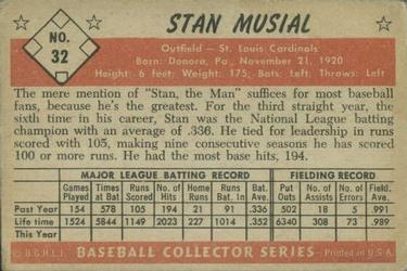 1953 Bowman Color #32 Stan Musial back image