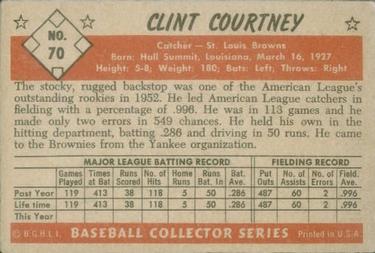 1953 Bowman Color #70 Clint Courtney RC back image