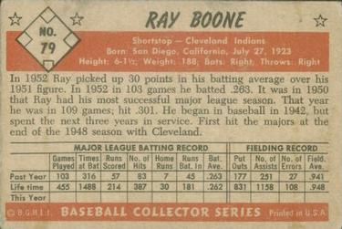 1953 Bowman Color #79 Ray Boone back image