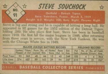 1953 Bowman Color #91 Steve Souchock back image