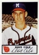 1953 Braves Johnston Cookies #6 Dave Cole