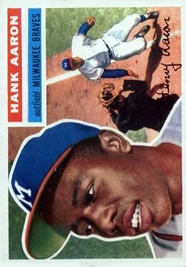 1956 Topps #31 Hank Aaron UER DP/Small photo/actually Willie Mays