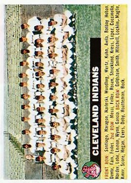 1956 Topps #85C Cleveland Indians TC/Name at far left