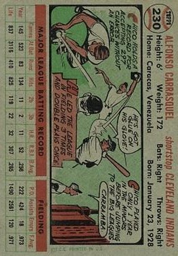 1956 Topps #230 Chico Carrasquel back image