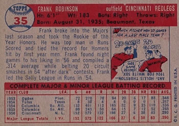 1957 Topps #35 Frank Robinson RC back image