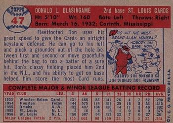 1957 Topps #47 Don Blasingame back image