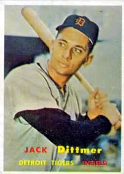 1957 Topps #282 Jack Dittmer DP