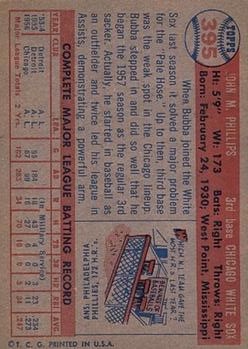 1957 Topps #395 Bubba Phillips back image