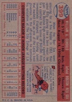 1957 Topps #399 Billy Consolo back image