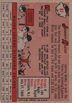 1958 Topps #87 Johnny Kucks back image