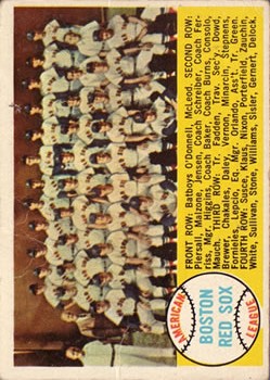 1958 Topps #312 Boston Red Sox TC