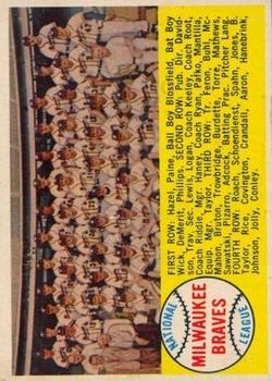 1958 Topps #377B Milwaukee Braves TC/Numerical