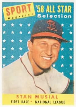 Stan Musial 1958 Topps All-Star Baseball Card #476