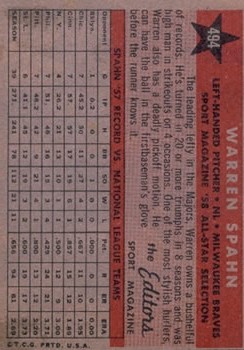 Sports Card Back