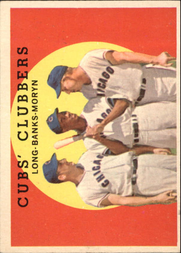 1959 Topps #147 Cubs Clubbers/Dale Long/Ernie Banks/Walt Moryn