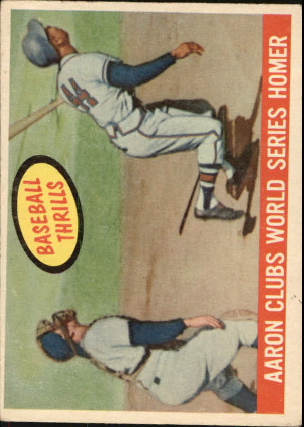 1959 Topps #467 Hank Aaron BT/WS Homer