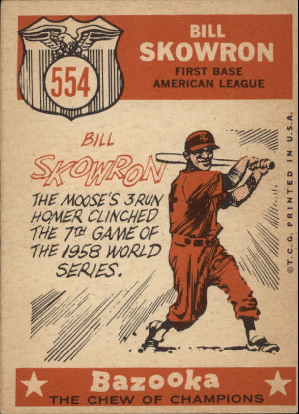 1959 Topps #554 Bill Skowron AS back image