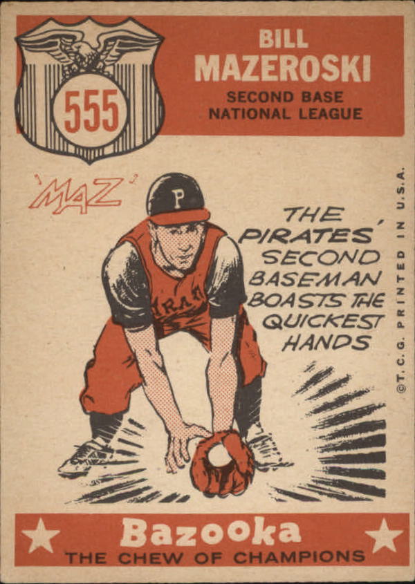 1959 Topps #555 Bill Mazeroski AS back image