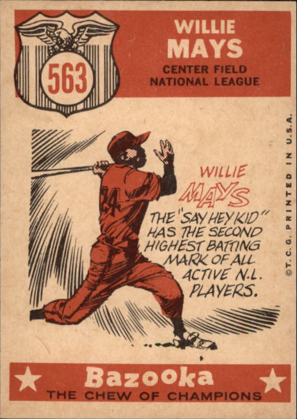 1959 Topps #563 Willie Mays AS back image