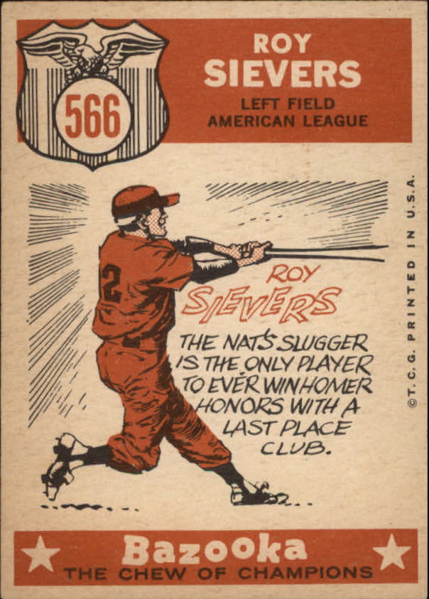 1959 Topps #566 Roy Sievers AS back image