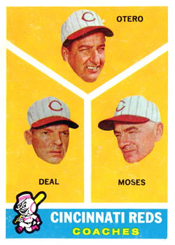 1960 Topps #459 Reds Coaches/Reggie Otero/Cot Deal/Wally Moses