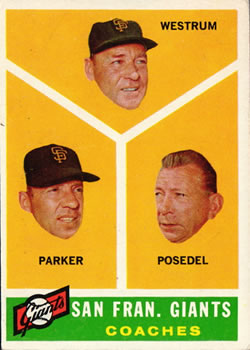1960 Topps #469 Giants Coaches/Wes Westrum/Salty Parker/Bill Posedel