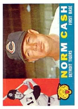 1960 Topps #488 Norm Cash/Shown with Indians Cap but listed as a Tiger