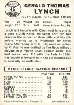 1960 Leaf #45 Jerry Lynch back image