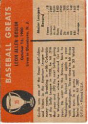 1961 Fleer #35 Goose Goslin back image